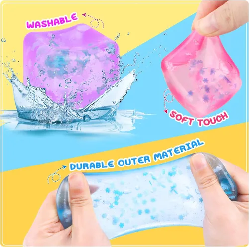 Miniatura 4 de Gretex Cubo de hielo Fidget Toy para todas las edades: paquete de 3 cubos suaves sensoriales Fidget cubo de hielo bola de estrés Squishy Cube