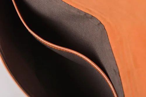 Miniatura 7 de Maletín de cuero para hombre, bolso de mano con solapa tipo sobre, Marrón