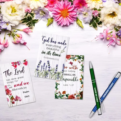 Miniatura 6 de Geyee 24 Piezas Regalos Cristianos para Mujeres al Por Mayor Regalos de Navidad Mini Blocs de Notas Religiosos y Bolígrafos Premios Regalo Diarios