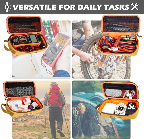 Miniatura 7 de Rough Enough - Bolsa de herramientas pequeña de lona, caja de herramientas portátil con asa de cremallera para motocicleta, bicicleta de carretera
