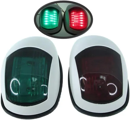 Miniatura 11 de Pactrade Marine Luces de Navegación para Barcos LED Rojas y Verdes Luces Laterales (Montaje Vertical) - 1 NM Carcasa Negra Luces de Navegación