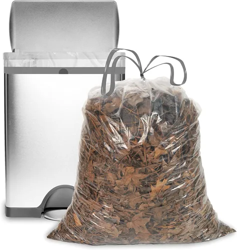 Miniatura 5 de Aluf Plastics - Bolsas de basura transparentes con cordón ajustable, capacidad de 20-30 galones, grosor de 0.8 mil, 30 x 33 pulgadas, 36