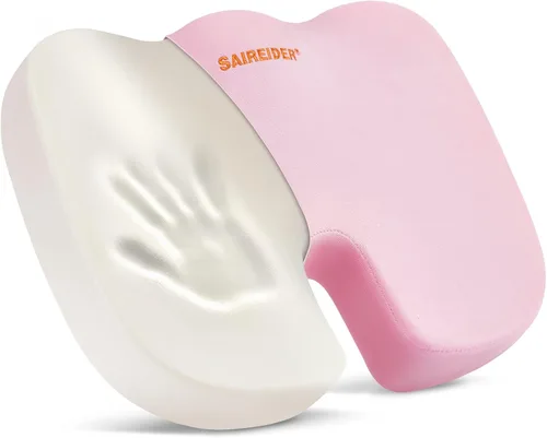 Miniatura 10 de SAIREIDER Cojines de asiento para sillas de oficina, almohadillas de cojín de coxis de espuma viscoelástica para dolor de coxis, almohada de alivio