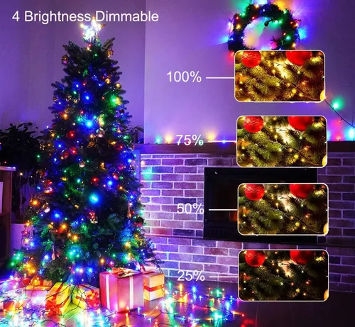 Miniatura 4 de LYHOPE Luces de Navidad, 98.4 pies, 300 luces LED de hadas de Navidad, luces blancas cálidas y multicolor, con control remoto, 11 modos, luces