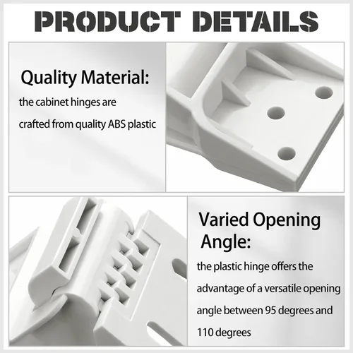 Miniatura 3 de Beeveer Bisagra de plástico para congelador, 2 piezas, compatible con congelador Haier, 3 agujeros, bisagra plegable para puerta, contrapeso