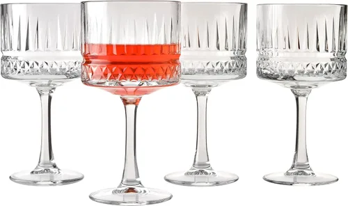Miniatura 9 de Pasabahce Juego de 4 copas vintage Coupé – Exclusivo champán, cóctel, martini, copas de vino – Cristalería de tallo largo – 8.8 oz – Perfecto