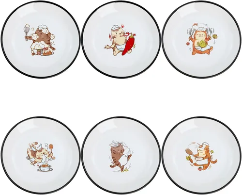 Miniatura 22 de Divertidos platos de cerámica con diseño de vaca y pájaro de caricatura, platos de condimentos, cuencos de sushi y soja, platos de aperitivo, platos