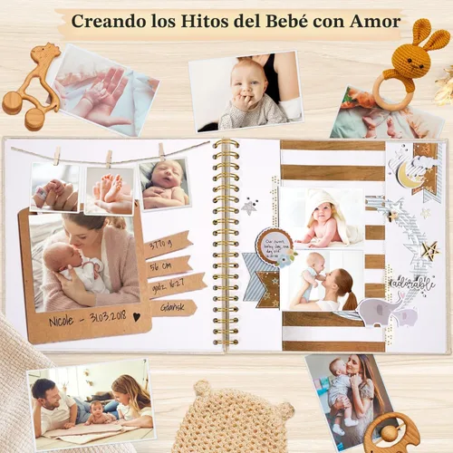 Miniatura 4 de Álbum de recortes de fotos, cubierta de lino, 8 x 8 pulgadas, tapa dura, libro de recuerdos de papel kraft blanco, para viajes, bodas, libro de Negro