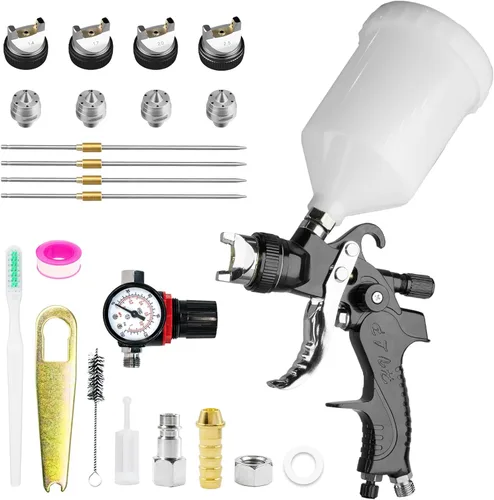 Miniatura 8 de HVLP - Kit de pistola de pulverización con boquillas de 1.4/1.7/0.079 in y presión de aire, pistola de pintura automotriz de alimentación por