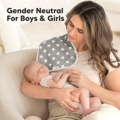 Miniatura 8 de Paños orgánicos para eructos para bebés niños y niñas - Paquete de 5 paños de algodón súper absorbentes para eructar para bebés, trapos suaves