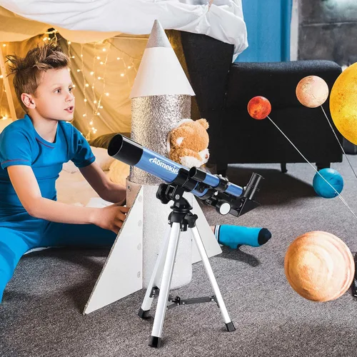 Miniatura 7 de Telescopios AOMEKIE 40/400 con trípode de mesa 2 oculares, telescopios portátiles para principiantes de astronomía con buscador y brújula