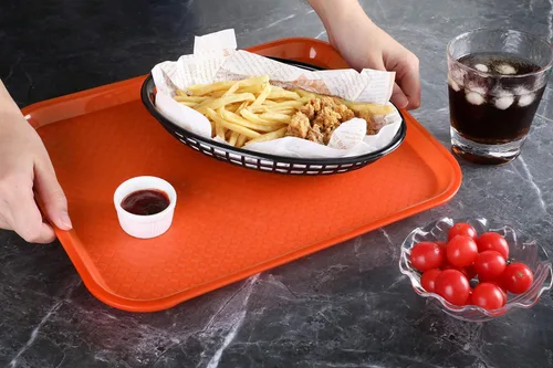 Miniatura 5 de New Star Foodservice Bandeja de comida rápida, juego de 12 (naranja, 10 x 14 pulgadas)