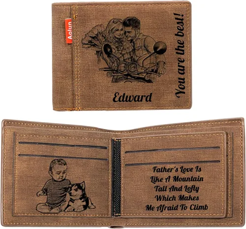 Carteras de fotos personalizadas para hombresCartera grabada personalizadaRegalos personalizados para el padreMaridoHijo