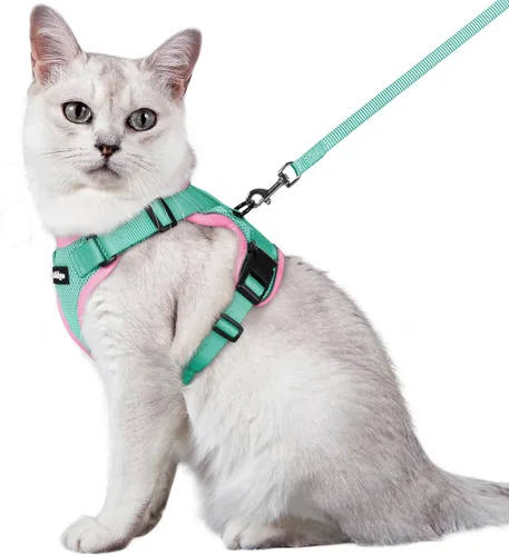 Miniatura 78 de rabbitgoo Juego de arnés y correa para gatos, arnés a prueba de escapes para paseos seguros al aire libre, chaleco suave transpirable ajustable