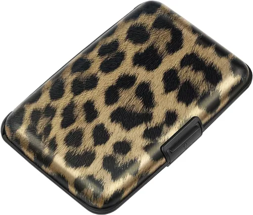 Miniatura 37 de Mini tarjetero para mujeres u hombres, tarjetero delgado con bloqueo RFID, estuche rígido para tarjeta de identificación, tarjetero de viaje, Negro