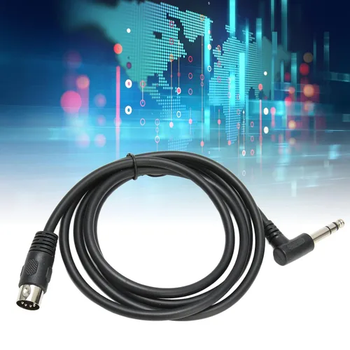 Miniatura 5 de Goshyda Cable de 1/4 de pulgada a DIN de 5 pines, 90 grados 0.250 in macho a MIDI 5pin macho TRS cable de audio estéreo para altavoz, amplificador