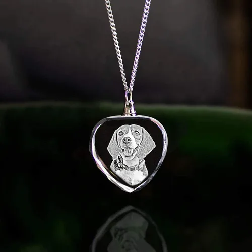 Miniatura 4 de ArtPix 3D Collar personalizado de corazón con foto de cristal, regalo personalizado para padre, papá, hombres, mujeres, él, ella, abuelo, grandes