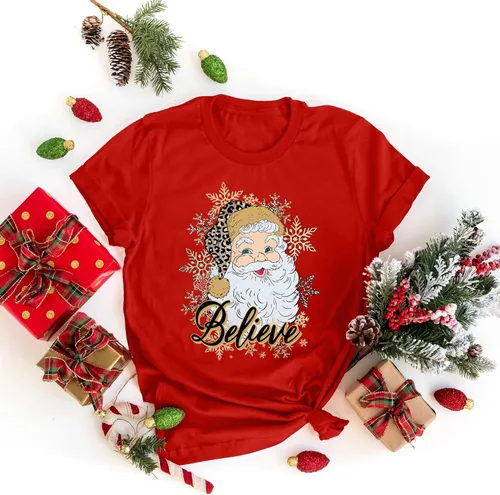 Miniatura 2 de Camiseta de Navidad para mujer, camiseta de manga corta con gráficos de Navidad, camiseta de Navidad