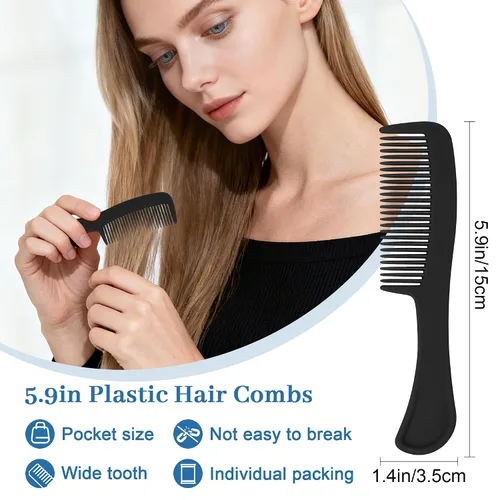Miniatura 2 de Peines de pelo de viaje envueltos individualmente a granel para mujeres, hombres y niños, peine a granel para personas sin hogar, refugio, hogar