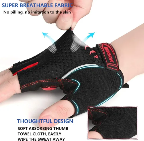 Miniatura 3 de MOREOK Guantes de ciclismo para hombres y mujeres con almohadilla de gel de 0.197 in - Bicicleta de carretera MTB, ciclismo, entrenamiento