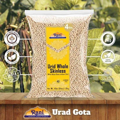 Miniatura 6 de Rani Urid/Urad Gota White (frijoles mate sin piel), lentejas indias 64 onzas (4 libras) 4.0 lbs ~ totalmente natural, apto para gluten, sin OMG