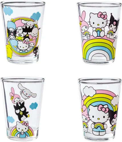 Silver Buffalo Sanrio Hello Kitty and Friends Rainbow With Badtz-Maru, My Melody, Cinnamoroll, Kuromi, Little Twin Stars, Pochacco, Keroppi, Tuxedo