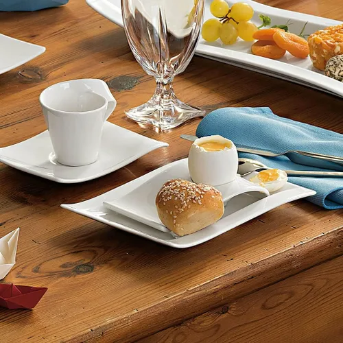 Miniatura 4 de Villeroy & Boch New Wave B&B - Plato para aperitivo, 7 x 6 pulgadas, porcelana premium, color blanco