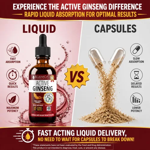 Miniatura 9 de Ginseng activo Panax rojo coreano con Ginsenósidos naturales - Solución líquida avanzada totalmente natural para una absorción 2 veces mayor - Apoya