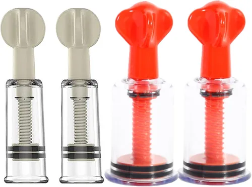 Jesakmie 4 chupones de pezones de 2 tamaños para pezones planos invertidos, bomba de vacío, corrector de pezón para lactancia materna madre o mujeres