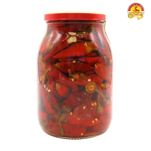 Miniatura 3 de TuttoCalabria, Pimientos enteros de Calabria en aceite, totalmente naturales, sin OMG, producto de Italia, paquete de Glass Club, 33.5 oz Whole