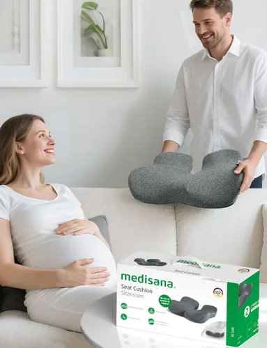 Miniatura 9 de medisana SC 100 - Cojín de asiento para sillas de oficina, asiento de automóvil, silla de ruedas, almohada para aliviar el dolor de ciática, coxis