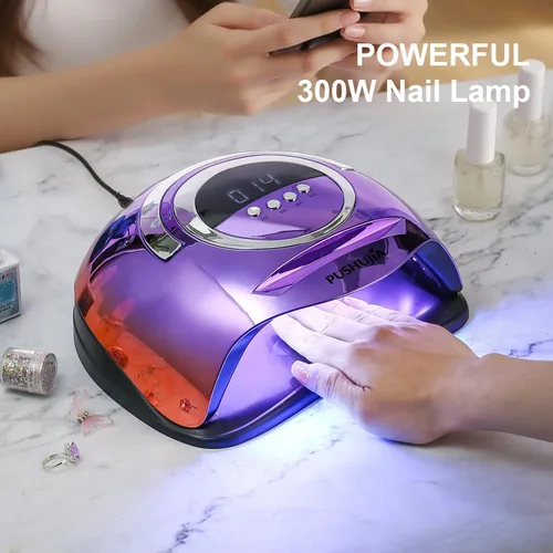 Miniatura 2 de Lámpara de uñas profesional de 300 W, secado rápido, sensor de movimiento automático, 4 ajustes de temporizador, cobertura uniforme de 72 LED