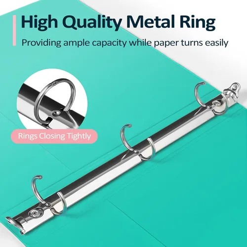 Miniatura 4 de BinderX - Carpeta de 3 anillos redondos extraduradera de 1 pulgada, se adapta a 175 hojas de papel de 8.5 x 11 pulgadas, cubierta personalizable