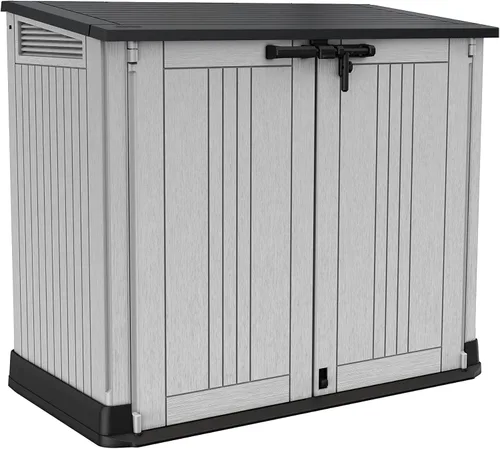Miniatura 19 de Keter Store-It-Out Prime - Cobertizo de almacenamiento exterior de resina de 4.3 x 3.7 pies con bisagras de fácil elevación, perfecto para Negro