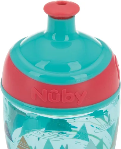 Miniatura 2 de Nuby Printed Kids Pop-Up Sipper Botella de agua con boquilla de flujo libre – 12 oz – Botella resistente a derrames – Apto para lavavajillas – Más