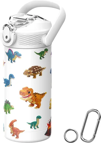 Miniatura 16 de MYFOREST - Botella de agua aislada para niños de 14 onzas / 13.5 fl oz, forro sin olor, 3D Touch No Plastic Taste, Surgical Steel - No Chemical