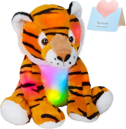 Miniatura 7 de Perro husky de peluche con luces LED suave y brillante, juguete de cachorro con luces nocturnas mágicas para el día de los niños, cumpleaños