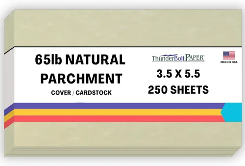 Miniatura 16 de 25 hojas de papel de cubierta de pergamino natural de 65 libras de 8.5 x 11 pulgadas, hojas de colores con peso de cartulina de 8.5 x 11 pulgadas