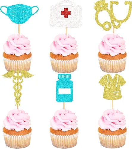 Miniatura 13 de Ercadio 25 piezas de decoración para tartas de buena salud, anatomía humana, decoración para cupcakes, corazón, pulmón, hígado, riñón, magdalenas