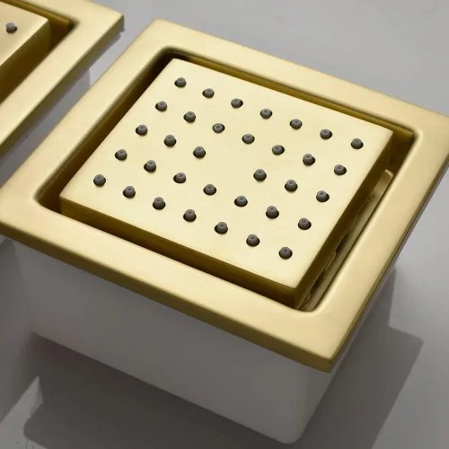 Miniatura 4 de AYIVG Pulverizador de cuerpo de ducha de masaje cuadrado de latón cepillado dorado cepillado masaje ajustable spa rociador lateral instalación