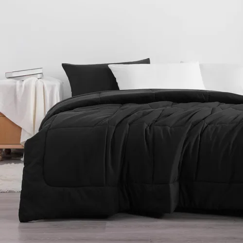 Miniatura 3 de NTBAY Edredón Individual - Relleno de Edredón Alternativo al Plumón, Ropa de Cama para Todas las Estaciones Relleno de Edredón Acolchado con Negro