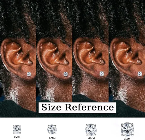 Miniatura 2 de Jstyle Aretes magnéticos de 0.15 a 0.27 pulgadas para hombres y mujeres, brillantes y redondos, con circonita cúbica para orejas sin perforar