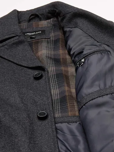 Miniatura 6 de LONDON FOG Amity - Abrigo de automóvil de mezcla de lana con bufanda para hombre