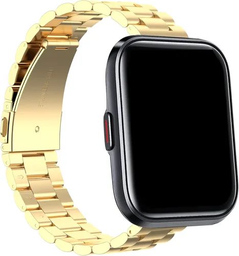 Correa de liberación rápida compatible con SKG V7/V7 Pro Smart Watch Band para mujeres y hombres, correa de repuesto de acero inoxidable de metal Oro