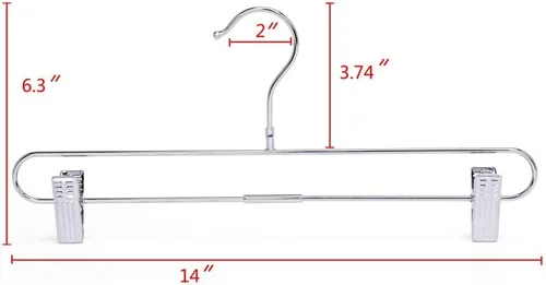 Miniatura 6 de Juego de 10 ganchos giratorios de 360 grados para pantalones y faldas cromados de calidad, duraderos y antioxidantes para ropa, jeans, pantalones