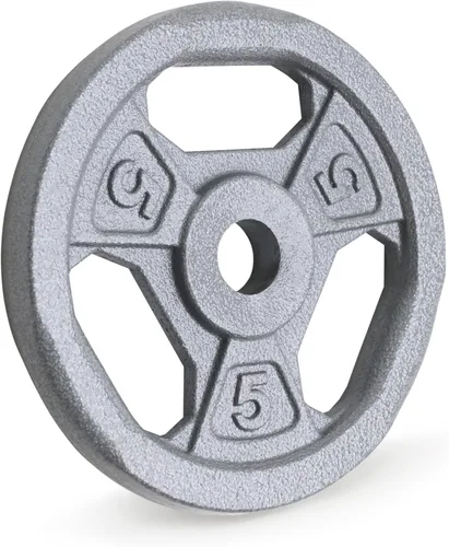Miniatura 11 de Marcy Classic - Discos de agarre estándar de hierro fundido de 1" para entrenamiento de fuerza y levantamiento de pesas