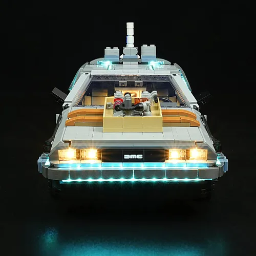 Miniatura 3 de VONADO Kit de luces LED compatible con Lego Back to The Future Time Machine 10300 (sin modelo), kit de iluminación compatible con Lego Back to The