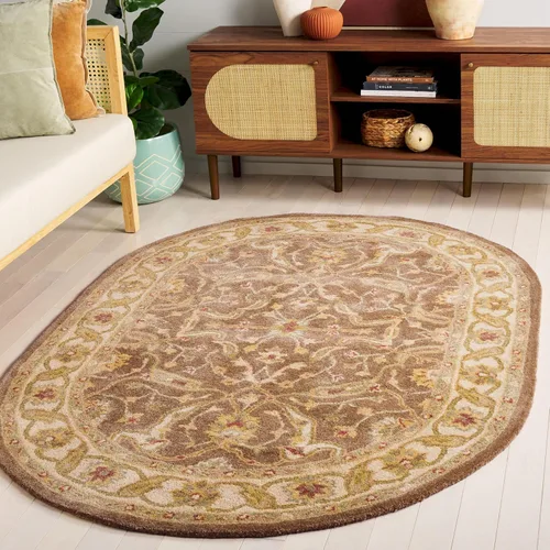 Miniatura 14 de SAFAVIEH Antiquity Collection AT311A - Alfombra decorativa de lana oriental tradicional hecha a mano, 2 x 3 pies, marrón y dorado