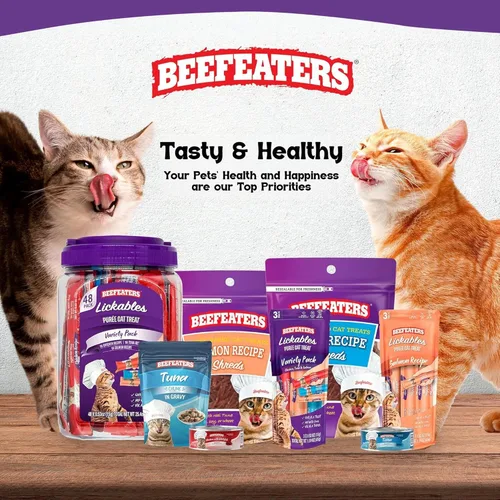 Miniatura 9 de Beefeaters Paquete variado de golosinas puras para gatos de 1.59 onzas (paquete de 12) Golosinas de tubo para apretar para lamer, sin granos, sin