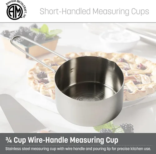 Miniatura 2 de American METALCRAFT, Inc. MCW75 - Taza medidora de acero inoxidable 3/4, 3/4 tazas, color plateado, 1 unidad (paquete de 1)